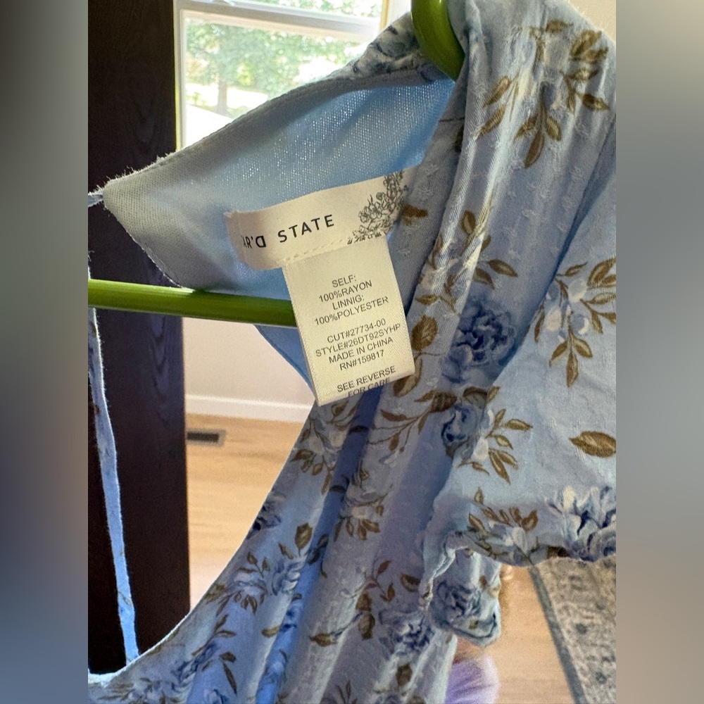 Altar’d State Powder Blue Floral Smocked Midi Dress - Picture 4 of 4